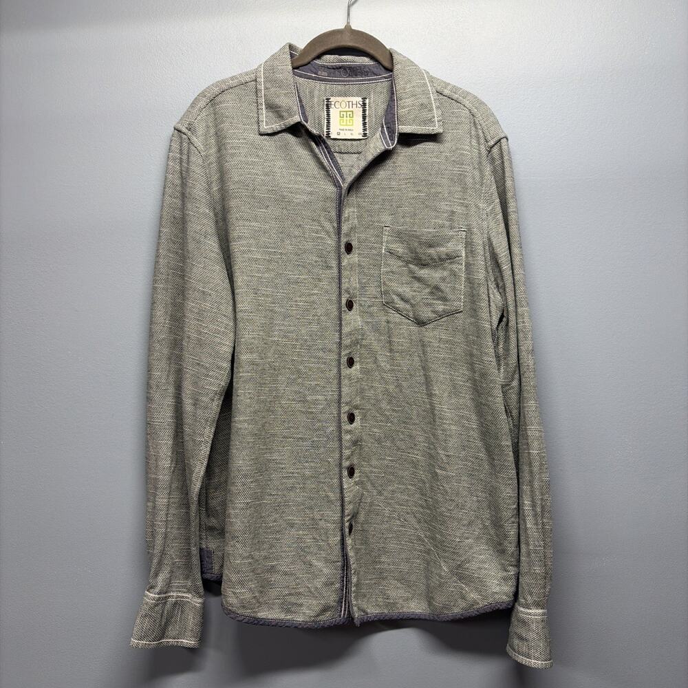 Ecoths Men’s Long Sleeve Button-up 100% Organic Cotton Collared Shirt -Sz Medium